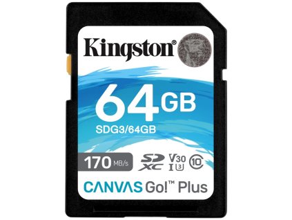 KINGSTON Canvas Go Plus 64B SDXC / CL-10 / UHS-I / U3 / V30 / 170R