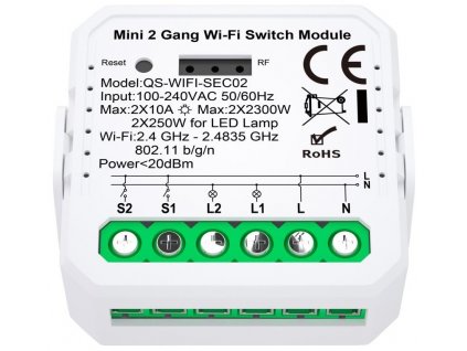 IMMAX NEO LITE SMART kontroler V7, 2-tlačítkový Wi-Fi, TUYA