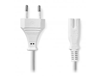 NEDIS napájecí kabel pro adaptéry/ Euro zástrčka - konektor IEC-320-C7/ přímý-přímý/ dvoulinka/ bílý/ bulk/ 5m