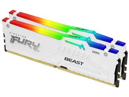 KINGSTON FURY Beast White RGB XMP 32GB DDR5 6000MT/s / CL30 / DIMM / Kit 2x 16GB