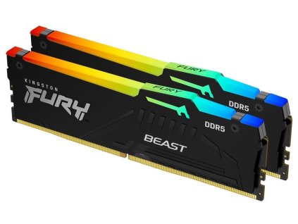 KINGSTON FURY Beast Black RGB XMP 64GB DDR5 6400MT/s / CL32 / DIMM / Kit 2x 32GB