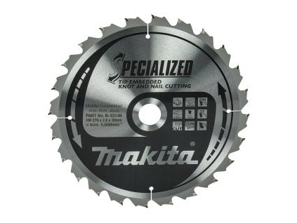 kotouč pilový dřevo SPECIALIZED se zapuštěnými zuby 270x2.6x30mm 24Z = old B-09450