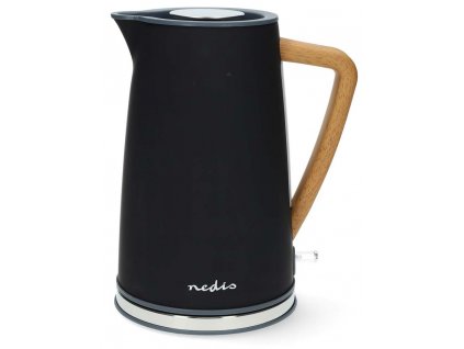 NEDIS rychlovarná konvice KAWK510EBK/ objem 1,7 l/ Soft-Touch/ 1850 - 2200 W/ nerezová ocel/ černá