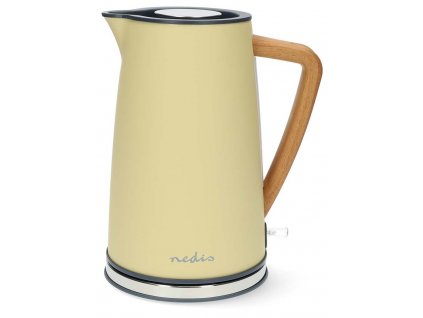 NEDIS rychlovarná konvice KAWK510EYW/ objem 1,7 l/ Soft-Touch/ 1850 - 2200 W/ nerezová ocel/ žlutá