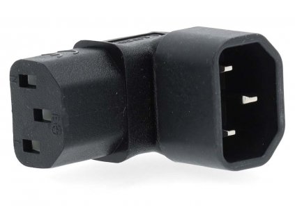 NEDIS napájecí adaptér z IEC-320-C14 na IEC-320-C13/ úhlový 90°/ černý