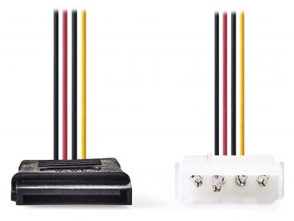 NEDIS redukční kabel interního napájení/ 15-pinová zásuvka SATA - zástrčka Molex/ více barev/ box/ 15cm
