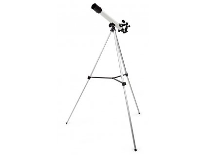 NEDIS teleskop SCTE5060WT/ clona 50 mm/ ohnisková vzdálenost 600 mm/ hledáček 5 x 24/ výška 125 cm/ Tripod/ bílo-černý