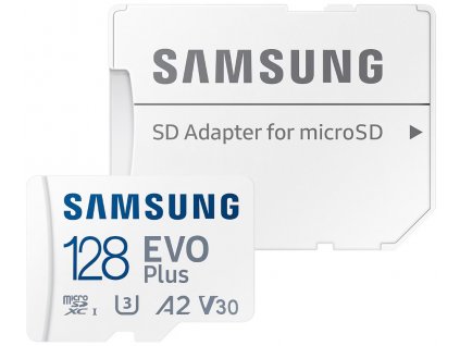 SAMSUNG EVO Plus 2024 MicroSDXC 128GB + SD Adaptér / CL10 UHS-I U3 / A2 / V30