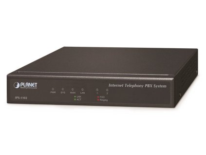 Planet IPX-1102, IP PBX, 2x FXO, 100/50 uživatelů, IVR, záznamník/hlas.pošta, DID, BLF, FAX, Skype-SIP, VPN
