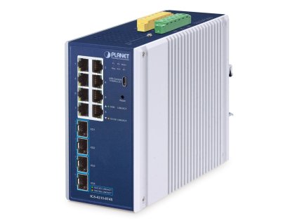 Planet IGS-4215-8T4X průmyslový L2/L4 switch, 8x1Gb, 4x10Gb SFP+, -40~75°C, 9-48VDC, IP30, fanless