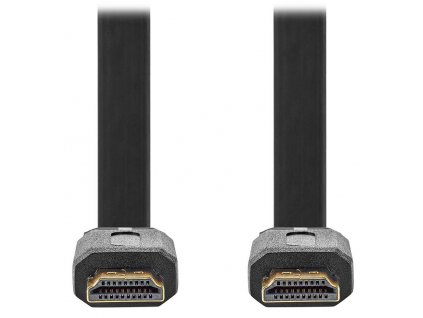 NEDIS High Speed HDMI 2.0 kabel s ethernetem/ 4K@30Hz/ zlacené konektory HDMI-HDMI/ plochý/ černý/ bulk/ 2m