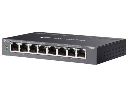 TP-Link DS108GP, Omada switch, 8x Gigabit PoE+, 65W PoE budget