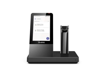 Yealink WH67 DECT základna s dotykovým LCD a s náhlavní soupravou do jednoho ucho pro Teams