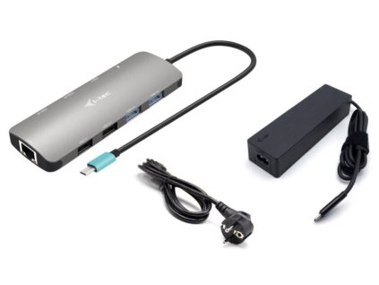 i-tec dokovací stanice USB-C Metal Nano 2x HDMI, Power Delivery 100W + univerzální nabíječka 100W (bundle)