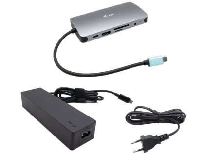 i-tec dokovací stanice USB-C Metal Nano Dock HDMI/VGA with LAN + Power Delivery 100W + nabíječka 100W (bundle)