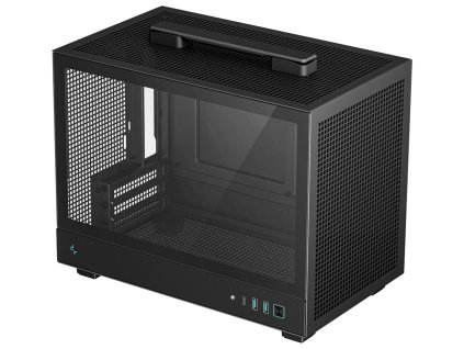 DEEPCOOL skříň CH160 / miniITX / USB 3.0 / USB-C / prosklená bočnice / držadlo / černá