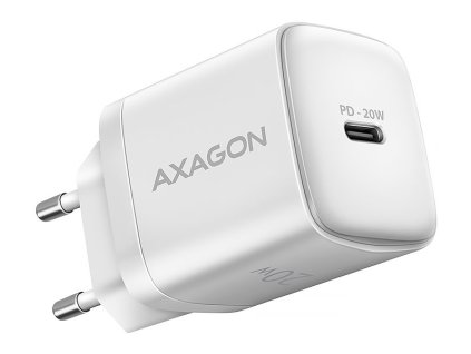 AXAGON nabíječka do sítě / ACU-PD20W / 1x USB-C / PD3.0 / PPS / QC4+ / AFC / FCP / Apple / 20W / bílá