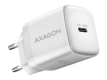 AXAGON nabíječka do sítě / ACU-PD30W / 1x USB-C / PD3.0 / PPS / QC4+ / SFC / AFC / Apple / 30W / bílá