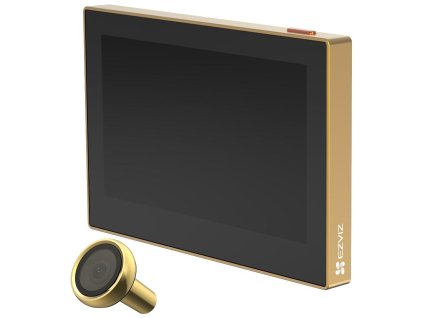 EZVIZ chytré dveřní kukátko s kamerou HP2/ Wi-Fi/ 2K/ 4,3" monitor/ napájení ze sítě a baterie/ zlaté
