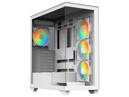 BitFenix skříň CETO / ATX / 4x 120mm FRGB fan / 2x USB 3.0 / USB-C / tvrzené sklo / bílá