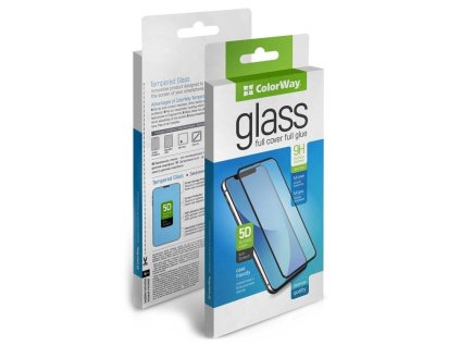 COLORWAY ochranné sklo Glass 9H FC glue / Apple iPhone 16 Plus/ black