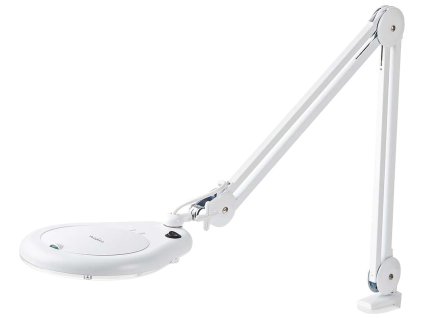 NEDIS zvětšovací stolní LED lampa/ čočka 3 dioptrie/ spotřeba 9 W/ teplota 6500 K/ světelný tok 720 lm/ bílá