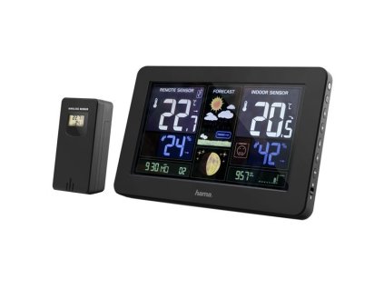 POŠKOZENÉ - HAMA meteostanice Premium/ nabíjecí funkce USB/ černá