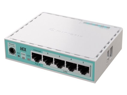 MikroTik E50UG hEX, 2x 950 MHz, 512 MB RAM, 5x GbE, L4