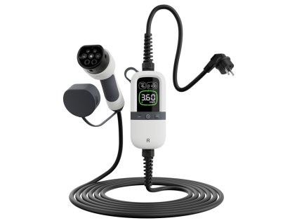 EVSE AC přenosná, jednofázová nabíječka pro elektromobily, pro domácnosti, 3.6kW, 230 V, 6m kabel s konektorem T2