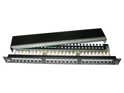 LYNX Patch panel 19", 24 portů, Cat6, stíněný, LYNX