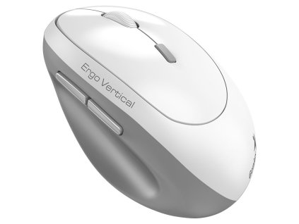GENIUS Ergo 8350S White Grey/ vertikální/ 2400 dpi/ bezdrátová 2,4GHz+BT 5.3/ 6tlačítek/ Copilot/ tichá/ bílošedá
