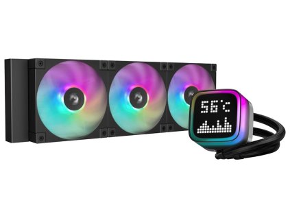 DEEPCOOL vodní chladič LP360 ARGB / 3x120mm ARGB fan / digitální display / černý