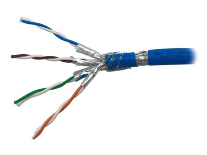 PLANET kabel SFTP, drát, Cat 6A, 4p, 500MHz, LS0H, stíněný každý pár,Planet Elite, modrý, Dca, balení 500m