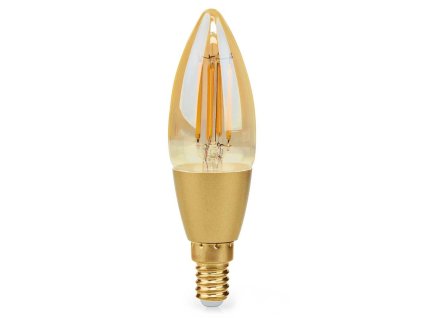 POŠKOZENÝ OBAL - NEDIS Wi-Fi chytrá LED žárovka s vláknem/ E14/ svíčka/ 4,9W/ 230V/ 470lm/ teplá bílá/ 1800 - 3000K/ stmívatel...