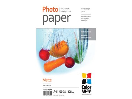COLORWAY fotopapír/ matte 108g/m2, A4/ 100 kusů