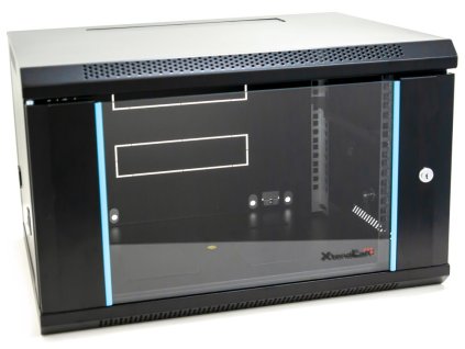 XtendLan 6U/600x450, na zeď, jednodílný, skleněné dveře