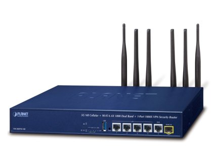 Planet VR-300FW-NR 5G Enterprise router/firewall VPN/VLAN/QoS/HA/AP kontroler, 1xWAN(SD-WAN), 4xLAN, 1xSFP, WiFi802.11ax