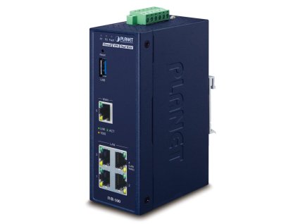 Planet IVR-100 Router/firewall VPN/VLAN/QoS, 2xWAN(SD-WAN), 3xLAN, IP30, -40 až +75°C, 9-48VDC