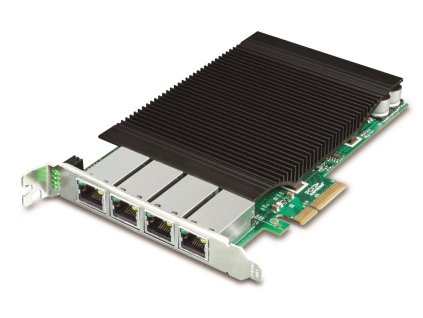 Planet ENW-9740P PCI-E 4x síťová karta, 4x 1Gb RJ-45, 4x PoE+ 802.3at 30W, -10 až +60st