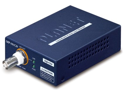 Planet LRP-101CH, COAX PoE extender, master, 10/100Base-TX, PoE 802.3at-30W, EFT+ESD, dosah 1km, -20 až 70°C