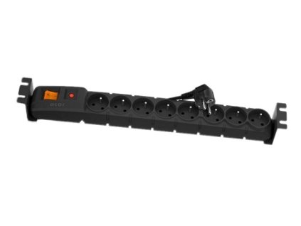 ACAR 19'' rozvodný panel 8x230V, ČSN, kabel 3m, přepěťová ochrana, vč.montážních držáků do racku