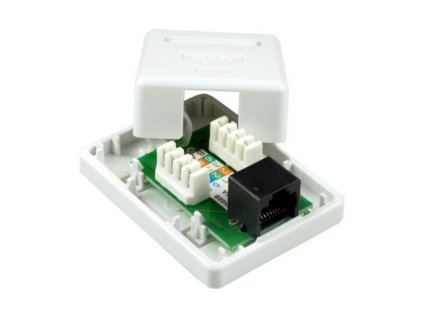 XtendLan Zásuvka 1xRJ45 nestíněná, na zeď, spodní vývod, narážecí