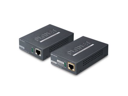 Planet LRP-101U-KIT, UTP PoE extender 10/100Base-TX, IEEE802.3at-30W,EFT+ESD, dosah 500m, -20 až 70°C