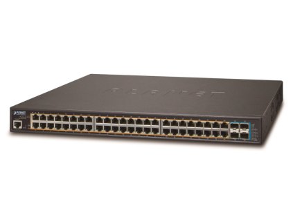 Planet GS-5220-48P4X L3 switch, 48x1Gb, 4x 10Gb SFP+, 48x PoE 802.3at 400W