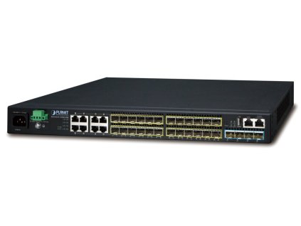 Planet SGS-6341-16S8C4XR L3 switch, 8x1Gb, 24x1Gb SFP, 4x10G SFP+, HW/IP stack, 2x power-in, VSF/Cluster