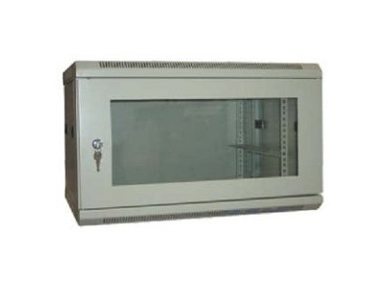 XtendLan 9U/600x450, na zeď, jednodílný, rozložený, skleněné dveře, slonovina