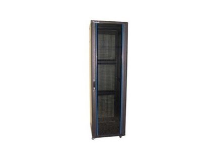 XtendLan 42U/800x800 stojanový, černý, skleněné dveře, perforovaná záda