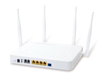 Planet GPON/GEPON ONU, 2.5G GPON (SC/UPC), 4x 1Gb RJ-45, Wi-Fi 802.11ac 1.2Gb, 2x FXS (RJ-11), USB
