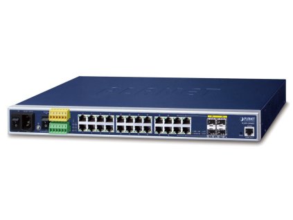Planet IGSW-24040T v4 průmyslový L3 switch, 20x1Gb, 4x1Gb SFP, 36-60VDC, -40~75°C, IP30