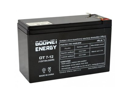 GOOWEI ENERGY Pb záložní akumulátor VRLA AGM 12V/7,2Ah (OT7.2-12 F2)